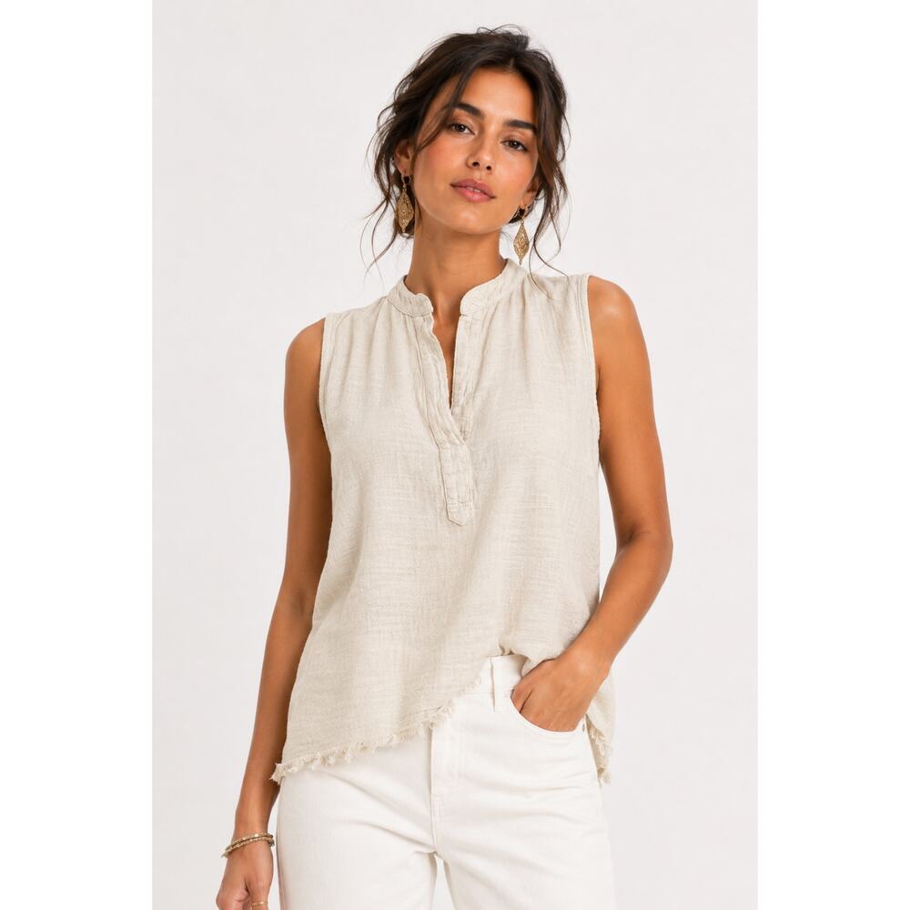 Blanco By Nature Cotton Gauze Tank Top Medium Boho Coastal